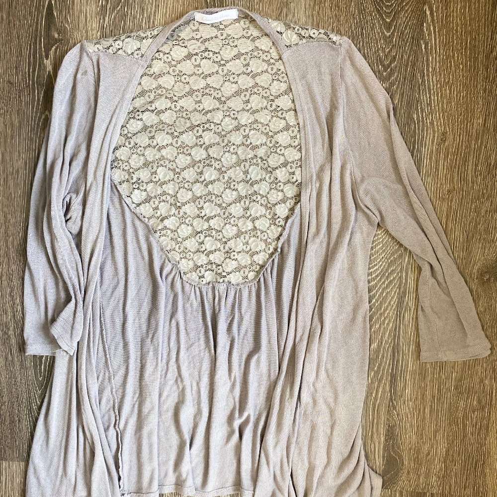 Grey Lace Cover Up